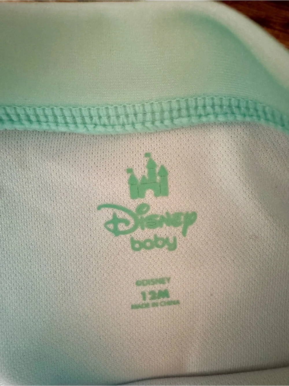 Disney Baby Green and White Striped Swimsuit with Toy Story Characters- 12 Month